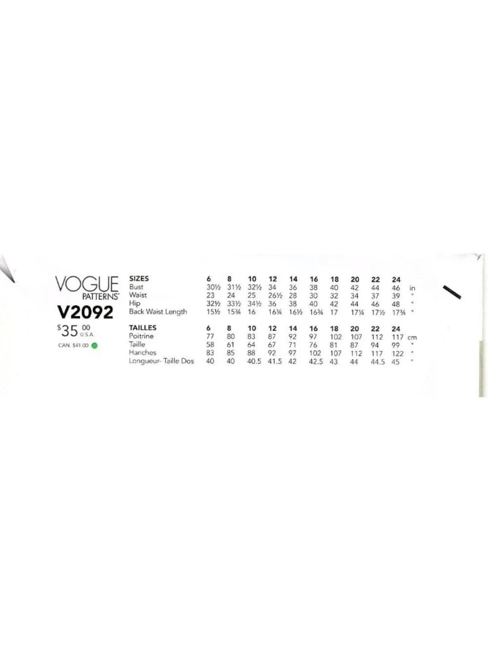 Vogue V2092 Misses 16 to 24 Retro Outerwear Coats Uncut Sewing Pattern